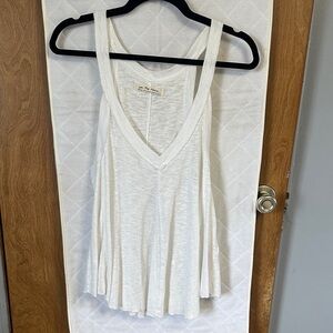 We The Free White V-Neck Swing Tank